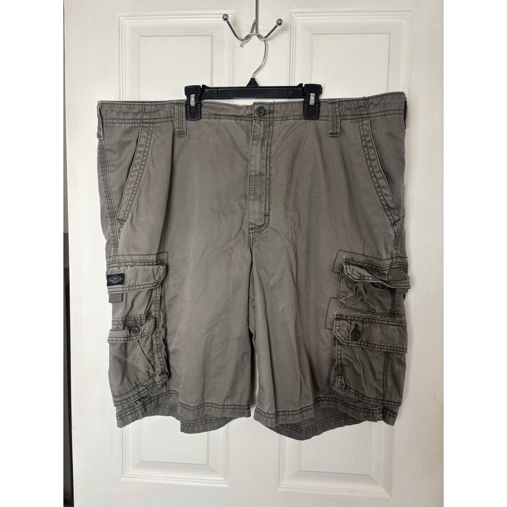 Lee Dungarees Mens 43x10 Cargo Shorts Gray Cotton Pockets Y2K